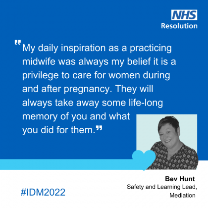 Quote from Bev Hunt, Safety and Learning Lead, Mediation for #IDM2022