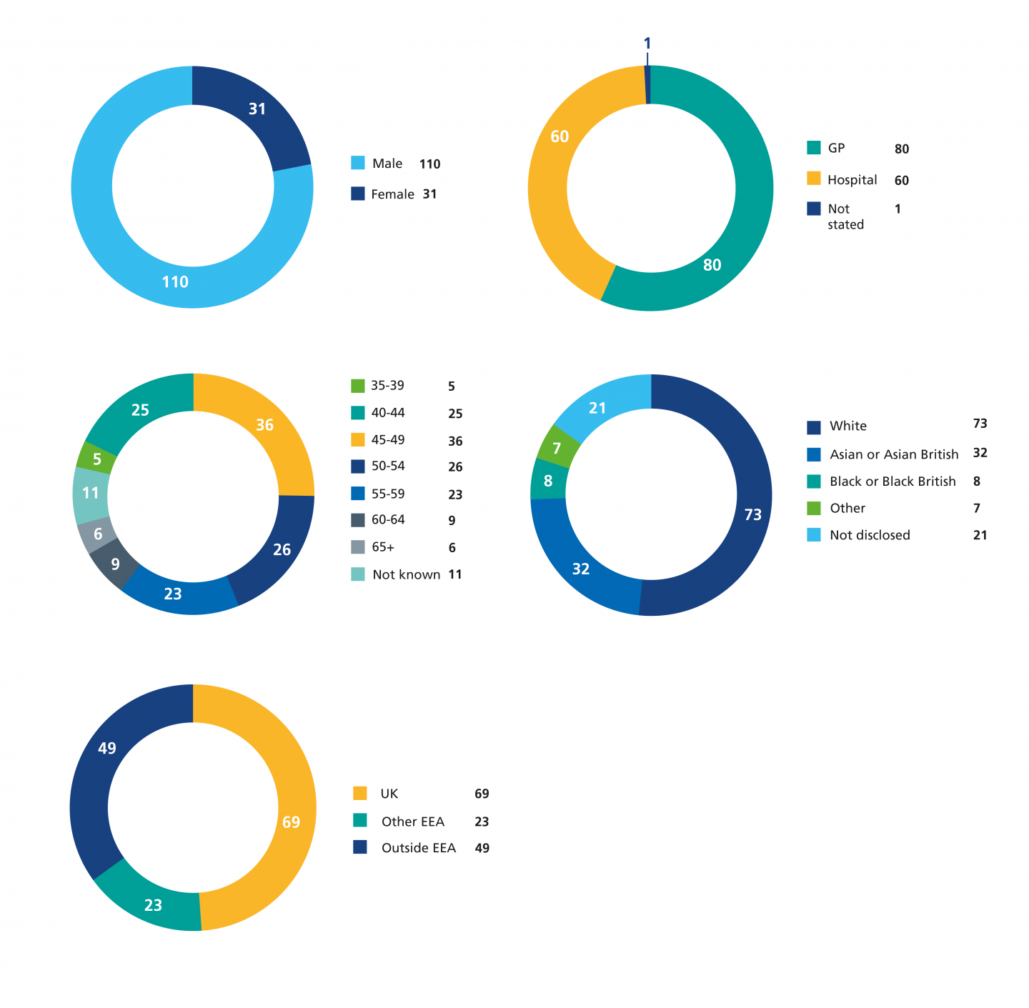 Demographics of the doctors assessed