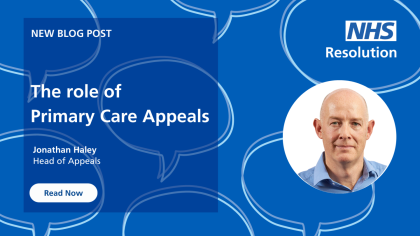 Jonathan Haley, The role of Primary Care Appeals blog post