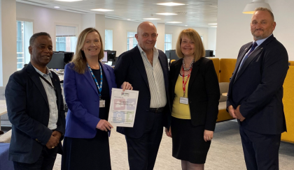 Senior NHS Resolution staff with the Disability Confident leader certificate