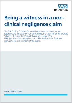 Link to Being a witness in a non-clinical negligence claim resource