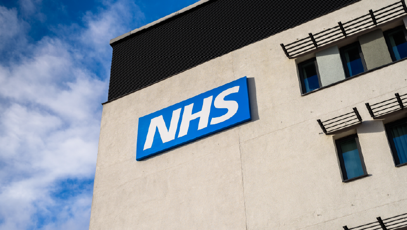 NHS building sign